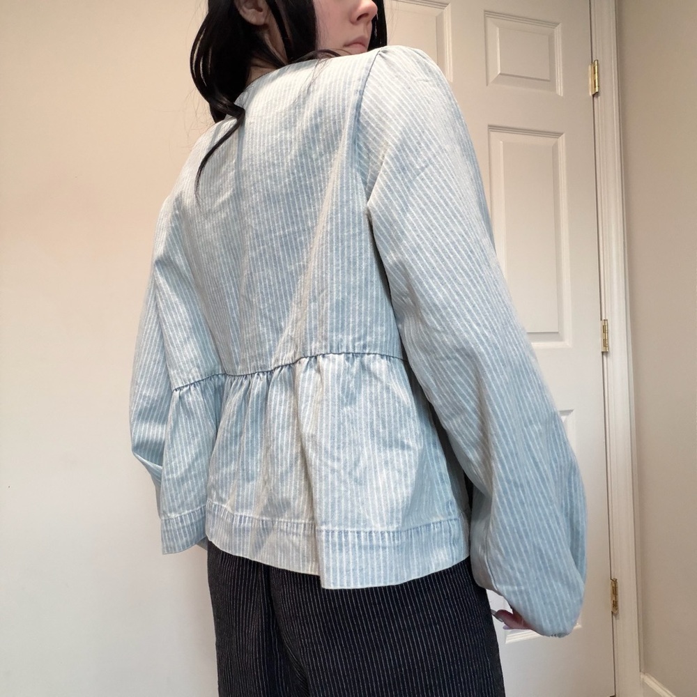 Aaron & Amber Striped Denim Top Large - Picture 4 of 7